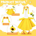 Sunflower Porch Goose Outfits Cute and Fun Porch Goose Clothes Fit 23” Geese for Lawn Yard and Patio Decoration