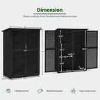 MCombo Outdoor Storage Cabinet, Wooden Storage Shed with Latch, Outside Garden Tool Shed with 2 Doors for Patio Yard Lawn, 1900 (Black, Large)