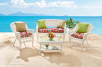 BrylaneHome Tufted Chair Cushion - 18" L x 17" W x 3" H - Patio & Outdoor - Patio & Outdoor - Water, Stain & Fade Resistant - Poppy Blue