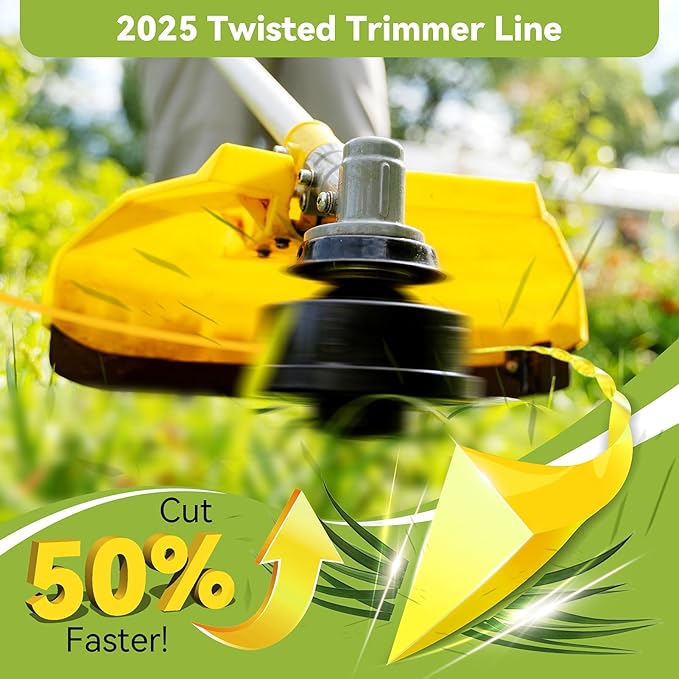KAITAI String Trimmer Line 095”,Pre-Cut Dual Color 3-Section Fast-Positioning Design, for Gas and Electric Grass Trimmer and Brushcutters, Fits Most Standard Models,16FTx4