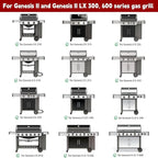 GasSaf 7599 Cast Iron Griddle for Weber Genesis II 300/600, Flat Top Grill Pan Insert for Genesis II E-310/S-310/E-315/E-335/S-335/SE-335/E-610, BBQ Griddle Pan for Weber Gas Grill Replacment Parts