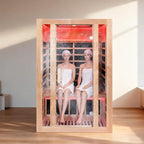 2 Person Infrared Sauna with Red Light Therapy, 1760W 120V Low EMF with Control Pane Home Indoor Dry Sauna Room for Gym & Spa, Made from Canadian Hemlock