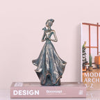 QIANLING 7'' Fairy Statue - Leaf Angel Girls with Bird Sculptures Resin Home Decor, Decorations Figurines Gift for Inside or Outside, Office, Living, Cabinets, Book Shelf or Outdoor Garden Yard