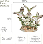 Touch of Class Dancing Hummingbirds and Magnolias Birds Table Sculpture Ivory and Green | Floral Flower Designs