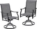 Soohow Outdoor Dining Chairs Set of 2, 360°Swivel Patio Dining Chair with Textilene Fabric, Outdoor Metal Armchair All Weather Resistant, Ergonomic Comfort, Perfect for Patio, Backyard, Balcony