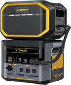 VTOMAN FlashSpeed 1500 Portable Power Station with Extra Battery - 3096Wh/1500W(3000W Peak) Solar Generator with LiFePO4 Battery, 100W USB-C, 60 Min Fast Charging 0-80% for Camping, Backup, RV