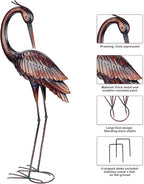 Kircust Crane Garden Sculptures & Statues Heron Decoy Large Size Metal Birds Yard Art Standing Vintage Brass Heron Lawn Ornament Outdoor Decorations 37 Inches Set of 2