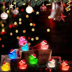 120Pcs Luminous Christmas Mini Resin Duck 14 Colors Glow in The Dark Small Duck Figurines for Miniature Christmas Decor Aquarium Ornament Dollhouse Decoration DIY Slime Craft Kit Birthday Party Favors