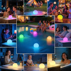 FUYO Floating Pool Lights, IP66 Water-Resistant LED Ball Mood Lamp with APP & Remote, Color-Changing Smart Night Light for Pool, Garden, Patio, Party, Indoor/Outdoor Decor (8-inch)