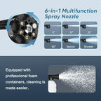 Portable Cordless Pressure Washer |3 Gear LCD Brushless|-Handheld Battery Powered Power Washer with 2 4.0AH Batteries and Fast Charger, 180° Swivel & 6-in-1 Spraying Nozzle.for Cars, Home