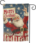 Merry Christmas Garden Flag Vertical Double Sided Outdoor Yard Flags 12.5x18 Inch Burlap Banners Vertical Double Sided for Outdoor Decor Lawn