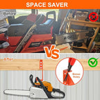 3 in 1 Chainsaw Holder 10" - Heavy Duty Chainsaw Wall Mount, 10 Gauge Steel Chain Saw Hanger for Garage Organization, Hefty Rack Storage Organizer for Chainsaw Accessories and Tools, 180lbs Capacity