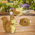 Brown Squirrel Statue with Acorn – Hand-Painted Polyresin Garden Figurine for Lawn & Patio – Small Nature-Inspired Outdoor Décor