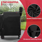 Unicook Pellet Grill Cover Compatible with Traeger Pro 22 Series & Pro 575, Heavy Duty Waterproof BBQ Grill Cover, Weather Resistant Outdoor Wood Pellet Smoker Protector, Black