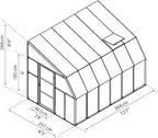 Palram Canopia Rion Sun Room 8 Ft. x 12 Ft. Solarium, Lean-To Greenhouse DIY Kit, Attach to House, Large Twin Wall Polycarbonate, 100% UV Protection For Porch, Patio Outdoors with Window Vent (White)