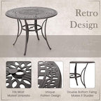 MFSTUDIO Cast Aluminum Bar Height Patio Dining Set of 7, Outdoor Table and Chairs Set with 1×54" Round Aluminum Patio Table and 6×Swivel Outdoor Bar Stool