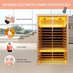 2 Person Infrared Sauna, Hemlock Wood Low EMF Far Infrared Saunas, 1780W/120V Indoor Personal Sauna Room Box with APP Control, Glass Door, Blue-Tooth, LCD, LED Reading Light, 7-Color Light Therapy