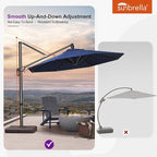 PURPLE LEAF 10FT Cantilever Patio Umbrella with 360-degree Rotation Aluminum Round Outdoor Offset Hanging Umbrella for Patio Pool, Spectrum Indigo