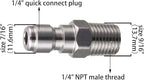 Tool Daily Pressure Washer Coupler, Quick Connect Plug, 1/4 Inch Male NPT Fitting, 5000 PSI, 2-Pack