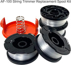 AF-100 Replacement Spool for Black & Decker BESTA510 LSTE523 LSTE525 LST300 LCC340C LST136 LST136B LST140C LCC222 LST201 String Trimmer Eater String for AF-100-BKP/AF-100-3ZP Spool