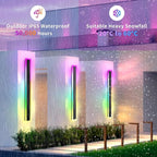 2 Pack Outdoor RGB Long Wall Lights, 57 inch Wall Lights RGB/Warm/White Dimmable Modern Led Wall Lighting, Ip65 Waterproof Wall Sconce with Remote APP Control for Outdoor/Indoor Party Gathering