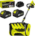 40V Brushless Cordless Snow Shovel, 13-Inch Electric Snow Blower with 2X 4.0Ah Batteries & Charger, Battery-Powered Snow Removal with 16.5FT Throw Distance for Patio, Deck, Driveway,Green