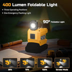 220W Power Inverter for Dewalt 20V Battery, DC 20V to AC 110V Portable Power Station Generator with 1 AC Outlet, 2 USB Ports & 1 Type-C Fast Charging, 400LM LED Work Light (2-Pack)