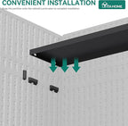 YITAHOME 2-Piece Metal Storage Shed Shelves for 59 cuft Vertical Outdoor Storage Shed，2-Piece Outdoor Storage Rack 51 inx13.8 in with 8 Screws, Easy Assembly, 22 lbs, Black