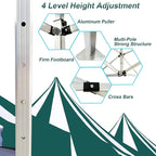 Custom Canopy Tent 10x10 with Logo, Custom 10x10 Pop Up Canopy Tent, Nano-Grade Water Repellent Heavy Duty for Business, w/Roller Bag (1 Full Wall + 2 Half Wall)