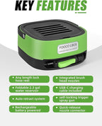 Portable Cordless Electric Sprayer with 3.2 Gal Water Tank, Auto-Retract & Any-Length Lock Hose, 3 Nozzles Portable Pressure Washer for Rinseless Car Wash, HVAC Coil Cleaning, Pet Care & Outdoor Use