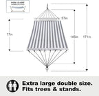 14ft Two Person Outdoor Hammock, Portable Camping with Folding Steel Spreader Bar, Carrying Bag, Carabiners, Tree Straps, Pillow & Sidebag, Quick Dry Textilene, 550 lbs Capacity (Piano)