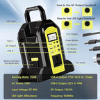 Power Inverter for Ryobi 40V Battery, 350W 2-Port Battery Converter DC 40V to AC 120V, Portable Generators with LED Light, 6 Output Ports, LCD Display for RV Camping, Emergency, Power Outages