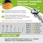 KAITAI Universal Weed Eater Head Replacement-Only Fit Left-Hand Thread,Easy Feed Trimmer Head Weed Wacker Head for Echo, Ego, Dewalt,Stihl,Ryobi, with 14ft 095" Trimmer Line,6 Adapts,Simple Tap & Go