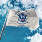AGAS USCG Coast Guard Retired Flag 2x3 Ft - Printed Single Sided Polyester - Stitched Edges Polyester Header Plated Grommets - Indoor USCG Retired Flag