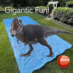 RESILIA - Super Slip Lawn Water Slide Giant, 75 Feet Long x 12 Feet Wide, for Adults and Teens, Powder Blue with Hold Steady Stakes, Made in The USA