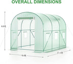 Outdoor Greenhouse with Screen Door,Outside Heavy Duty Walk in Green House for Garden Plants UV Protection Thermostatic Waterproof (Green, 12x7x7 FT)
