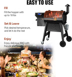 Z GRILLS Wood Pellet Grill Smoker with PID 2.1 Controller, 459 SQ.IN, 450°F Max Temperature, 8 in-1 BBQ Grill, LCD Screen, Meat Probes, Rain Cover, Backyard Camping Bake and Roast, 450E
