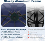 12FT Cantilever Umbrella with Base Large Curvy Outdoor Aluminum Offset Umbrella w/ 360° Rotation, UV Resistant Canopy for Patio, Garden, Backyard, Navy Blue