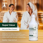 Sauna Cleaner - Natural Wood Cleaner & Deodorizer - Makes 10x More Solution - 1 Quart (32 Fl Oz)