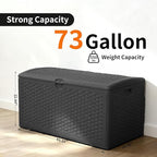 73 Gallon Deck Box-Massive Storage Outdoor Watherproof Storage Box for Outdoor Indoor Use,Lockable Storage Cabinet for Package Delivery,Patio Furniture,Pool and Garden Accessories,Dark Brown