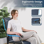 Amopatio Patio Swivel Chairs Set of 8, Outdoor Swivel Rocker Dining Chairs with All Weather Textilene High Back & Metal Frame, for Backyard Deck Lawn Garden, Navy Blue