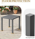 Crestlive Products Aluminum Outdoor Side Table, Pool Lounge Chair Side Table, Weather Resistant Small Square Coffee End Table for Patio, Yard, Garden, Porch, Deck, Indoor, Outdoor (Light Gray)