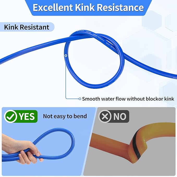 Pressure Power Washer Hose 30 FT x 1/4", Super Flexible Kink Resistant Car Washer Replacement with M22 Fittings & 3/8" Quick Connect Adapters for Ryobi Troy Bilt Flexzilla Greenworks & More, 4200PSI