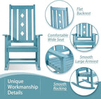 Oversized Rocking Chair, Outdoor Rocking Chair for Adults, All Weather Resistant Porch Rocker for Lawn Garden, 350lbs Weight Capacity