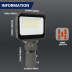 LAMPHOME LED Flood Lights Outdoor 35/60/80W and 3000/4000/5000K Adjustable 10400Lm,Dusk-to-Dawn Sensor o Dawn Flood Light for Yard, Garage, Garden,UL Listed,Includes Knuckle Mount