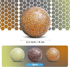 3 PCS 3.35inch Glass Mosaic Sphere Balls Mix Color Table Bowls Vases Centerpieces Set Christmas Party Living Room Thanksgiving Wedding Festival Decorative Orbs