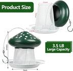 Bird Feeder, Heavy Duty Metal Bird Feeders for Outdoor Hanging, Cute Mushroom Shape Wild Birdfeeder for Outside Garden Yard (Green)