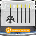 60" Leaf Rake- 11 Metal Tines 8.5" Wide- Small Leaves Rakes for Gardening- Adjustable Metal Leaf Rake for Picking Leaves,Grass Clippings Garbage