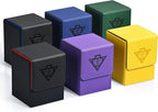 ZLCA Card Deck Box for MTG Yugioh TCG, Card Storage Box with Dividers Holds 100+ Sleeved Cards, Premium Card Deck Case Compatible with CCG Trading Cards (Purple,Puzzle)
