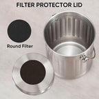 1.3 Gallon 5L Stainless Steel Compost Bin Countertop Compost Bucket Under Sink Kitchen Trash Can Composting Bucket Garbage Bin Poubelle Cuisine with Lid Charcoal Filter Indoor Silver